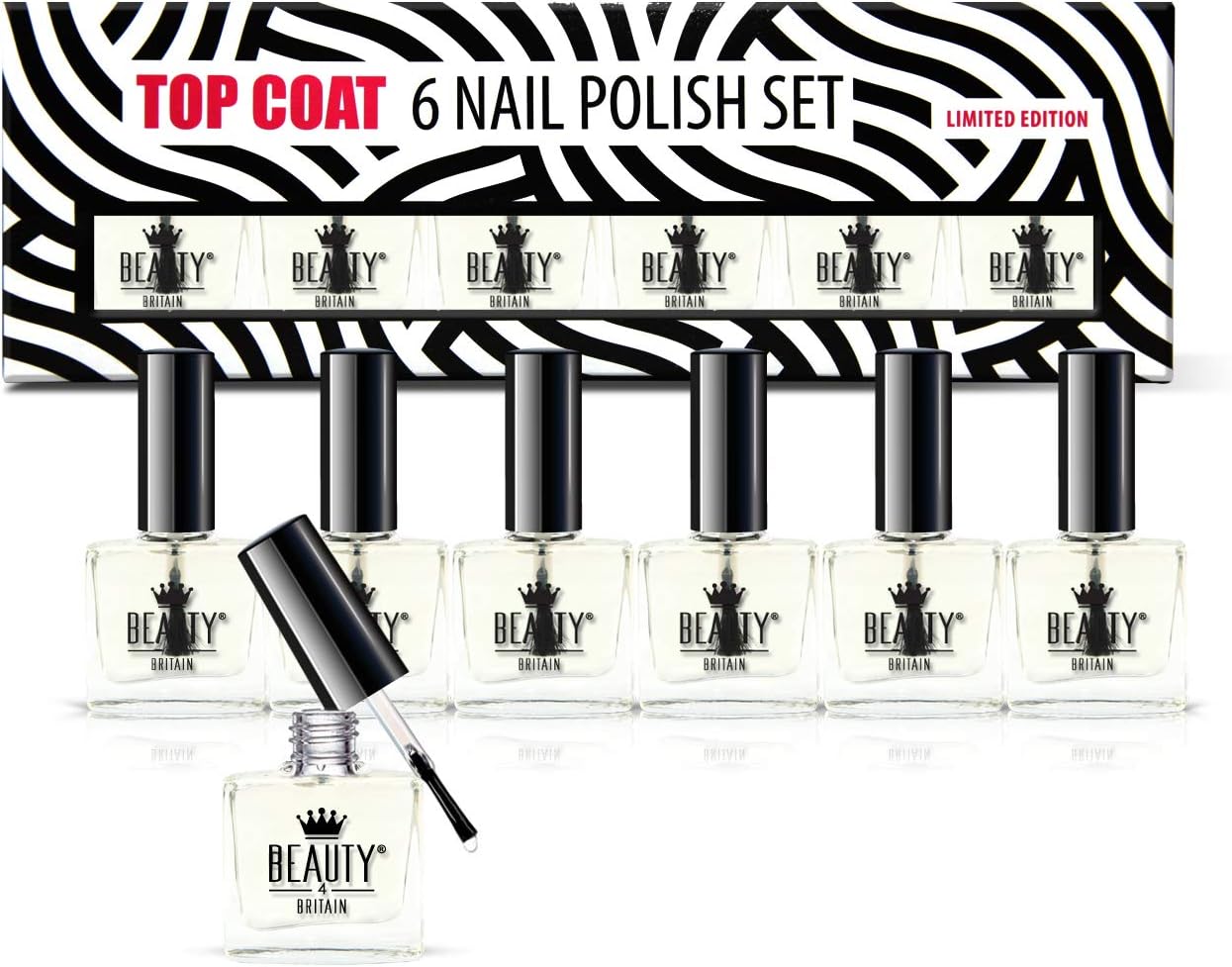 12 x TOP COAT BIG NAIL VARNISH POLISH CLEAR NAIL VARNISH 10 ML WITH