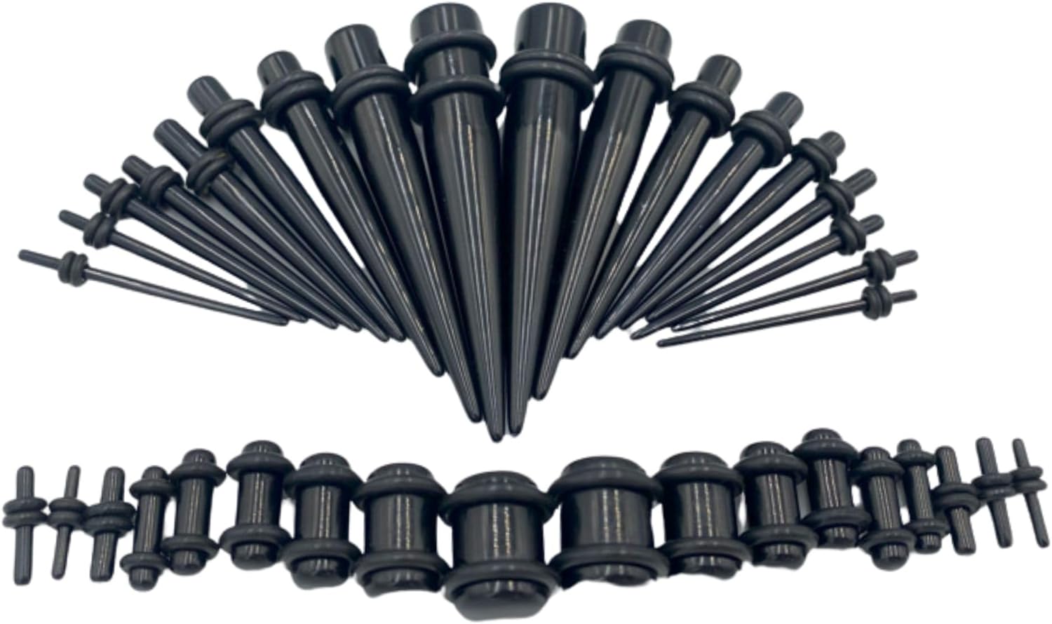 50PCS Ear Stretching Kit, Lightweight Tapers, Tunnels Plugs For Starter  Expanders, Acrylic Silicone Body Piercing Jewelry Earring Gauges Gauging  Set