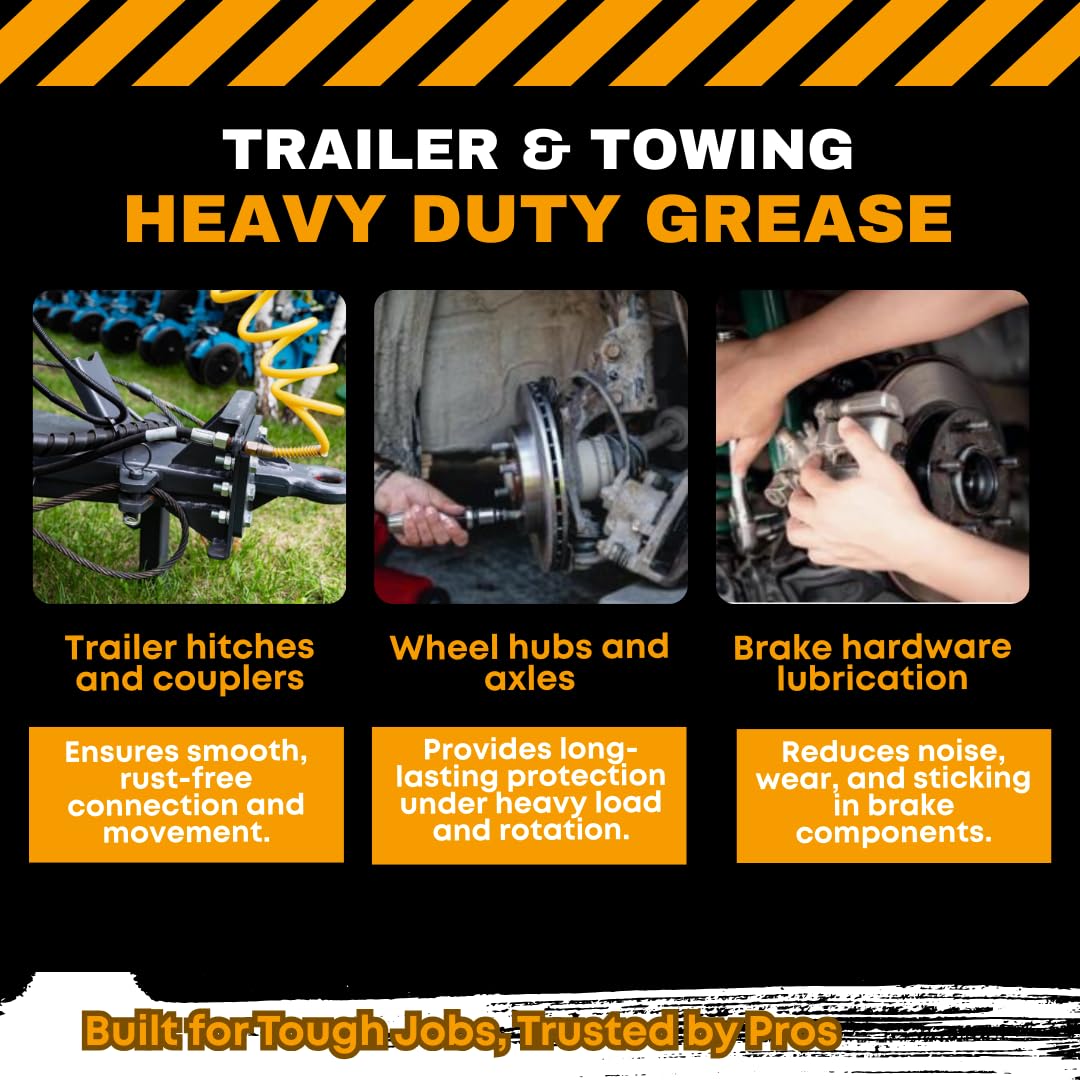 Heavy Duty Lithium Complex Grease – 14.5 oz Cartridges (20-Pack) + Free Microfiber Towel – Green Multi-Purpose Grease for Bearings, Trailers, Chassis, U-Joints & Industrial Equipment