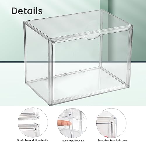 Miniatura 4 de 2X-Grande 15.7"X11.8"X9.8" Caja de Exhibición de Acrílico, Caja Organizadora Transparente con Puerta Magnética para Bolsos, Carteras, Botas,