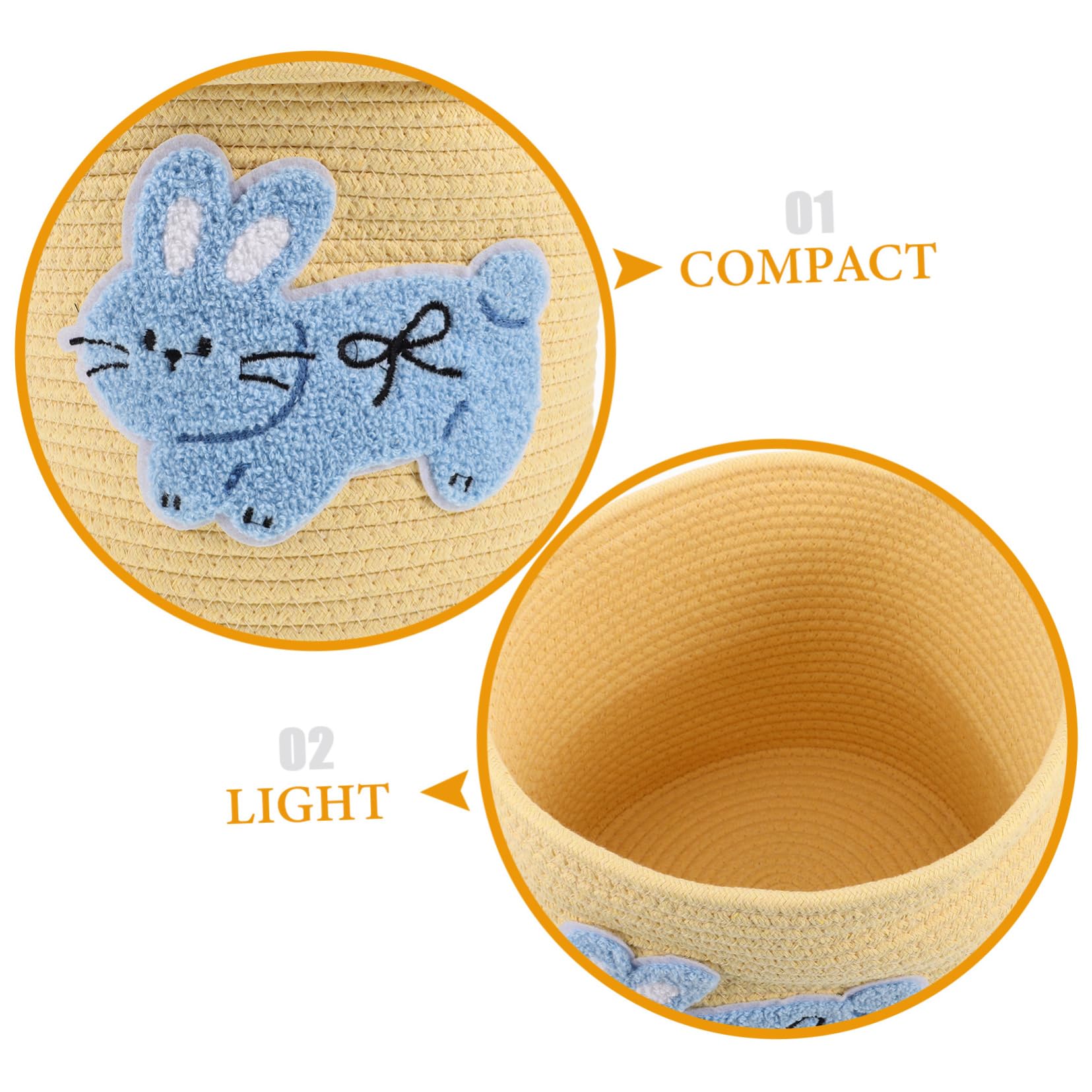 Cabilock Woven Cotton Rope Storage Basket Mit Deckel Handgefertigte Aufbewahrung Für Snacks Und Wohnaccessoires Vielseitiger Organizer Für Schreibtisch Und Hase