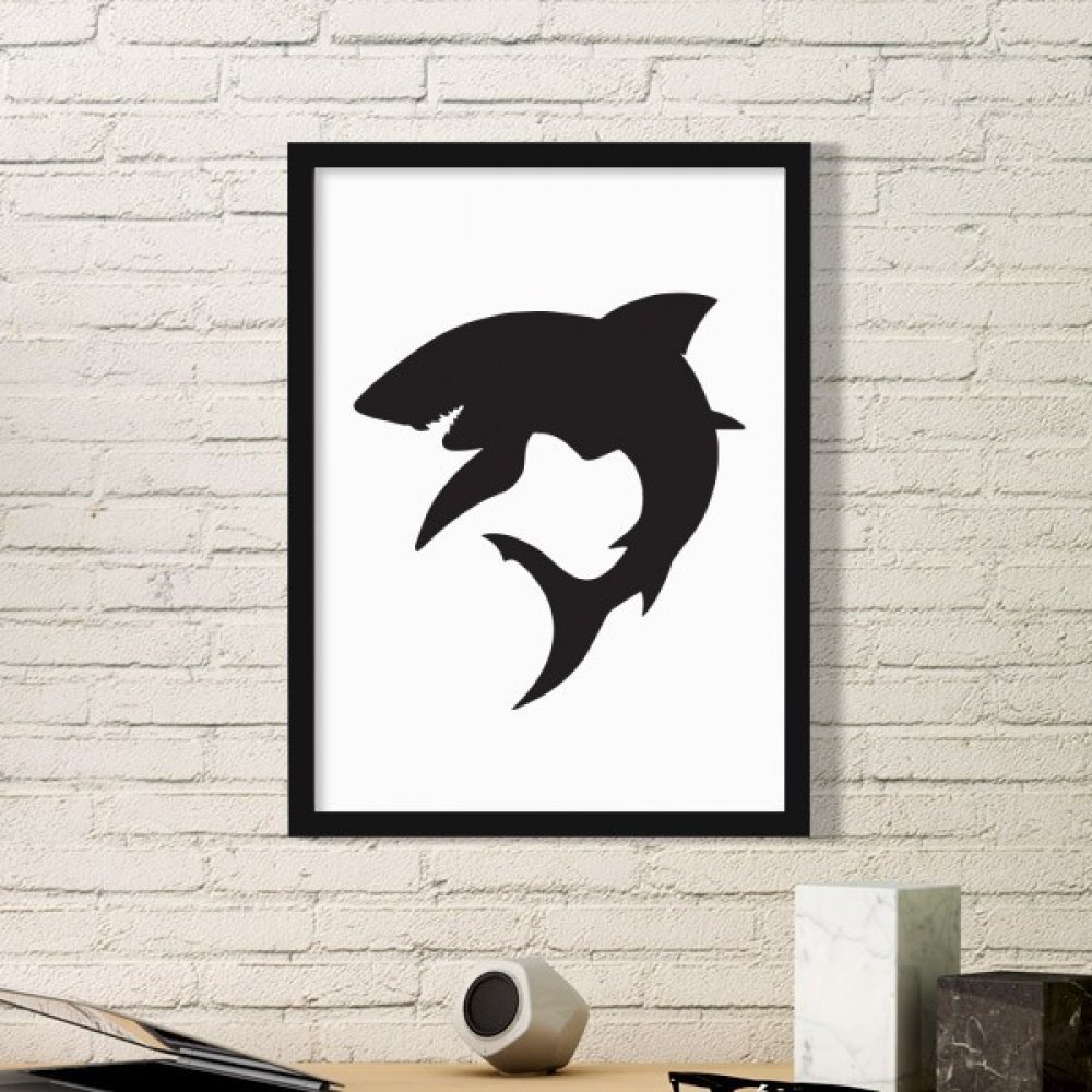 Poisson simple picture frame art bleu océan pour stickers muraux et décoration maison moderne