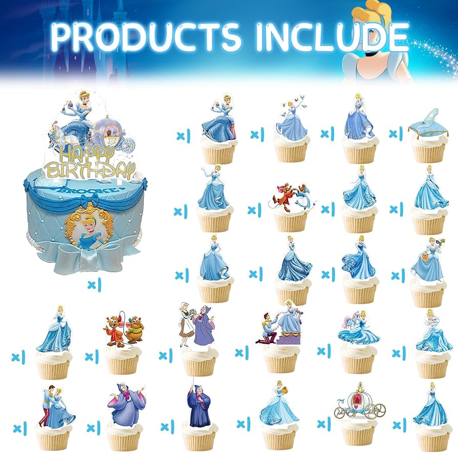 amazon-com-vbmppks-25pcs-cinderella-birthday-party-supplies-cinderella-cupcake-toppers-decorations-for-cinderella-party-supplies-decor-grocery-gourmet-food for Cinderella Cupcake Toppers Free Printable Amazon.com: VBMPPKS 25PCS Cinderella Birthday Party Supplies, Cinderella Cupcake Toppers Decorations for Cinderella Party Supplies Decor : Grocery & Gourmet Food for Cinderella Cupcake Toppers Free Printable