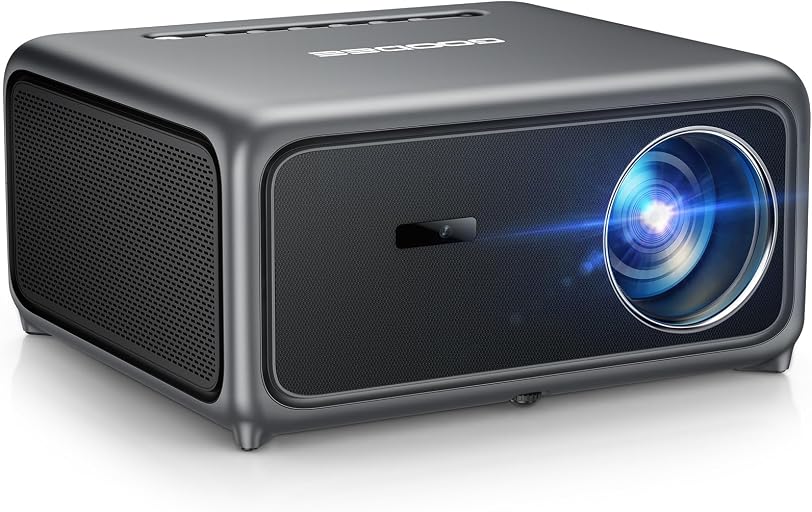 GOODEE 4K Smart Projector with WiFi 6 & Bluetooth - UHD Movie Projector, ToF Auto Focus & Keystone, MEMC, Built-in Streaming Apps, Dolby Audio Home Theater for Outdoor Movie Night & Bedroom Cinema