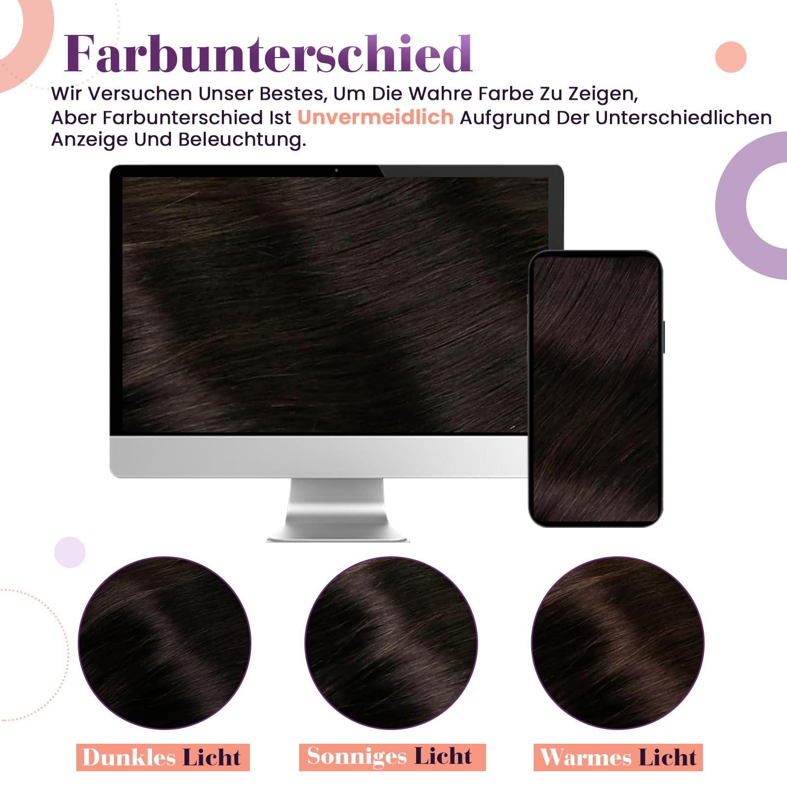LaaVoo 60cm Clip in Extensions Echthaar Braun Echthaar Clip in Extensions Remy Braun Haarverlängerung Gerade Unsichtbar 120g 7PCS #2