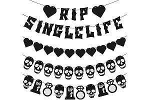 Gothic RIP Single Life Bachelorette Banner Garland: Unleash the Bride or Die Spirit!