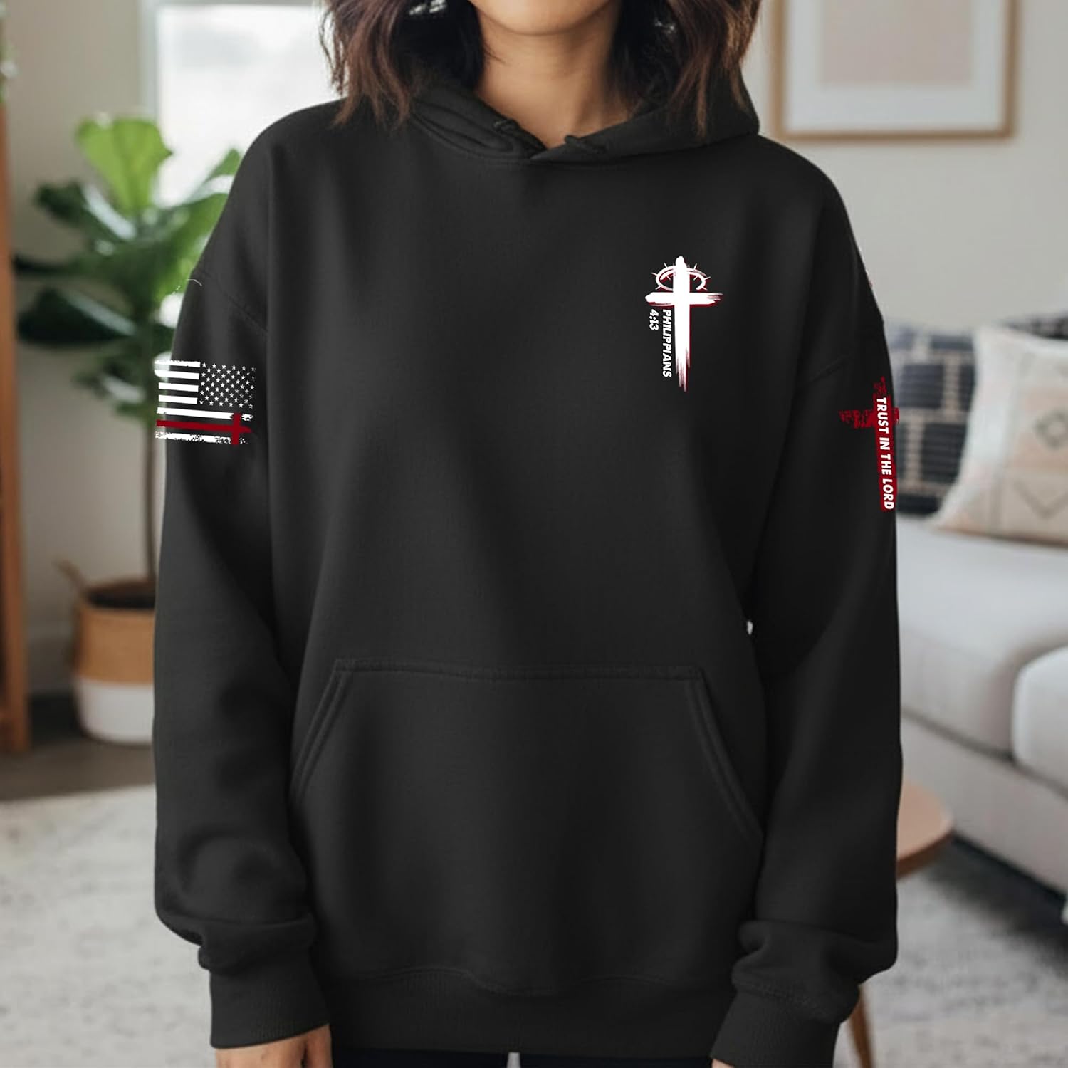 Custom Christian Hoodies for Men Women Faith Cross Jesus Hoodie Bible Religious Gifts Personalized Christmas image 4