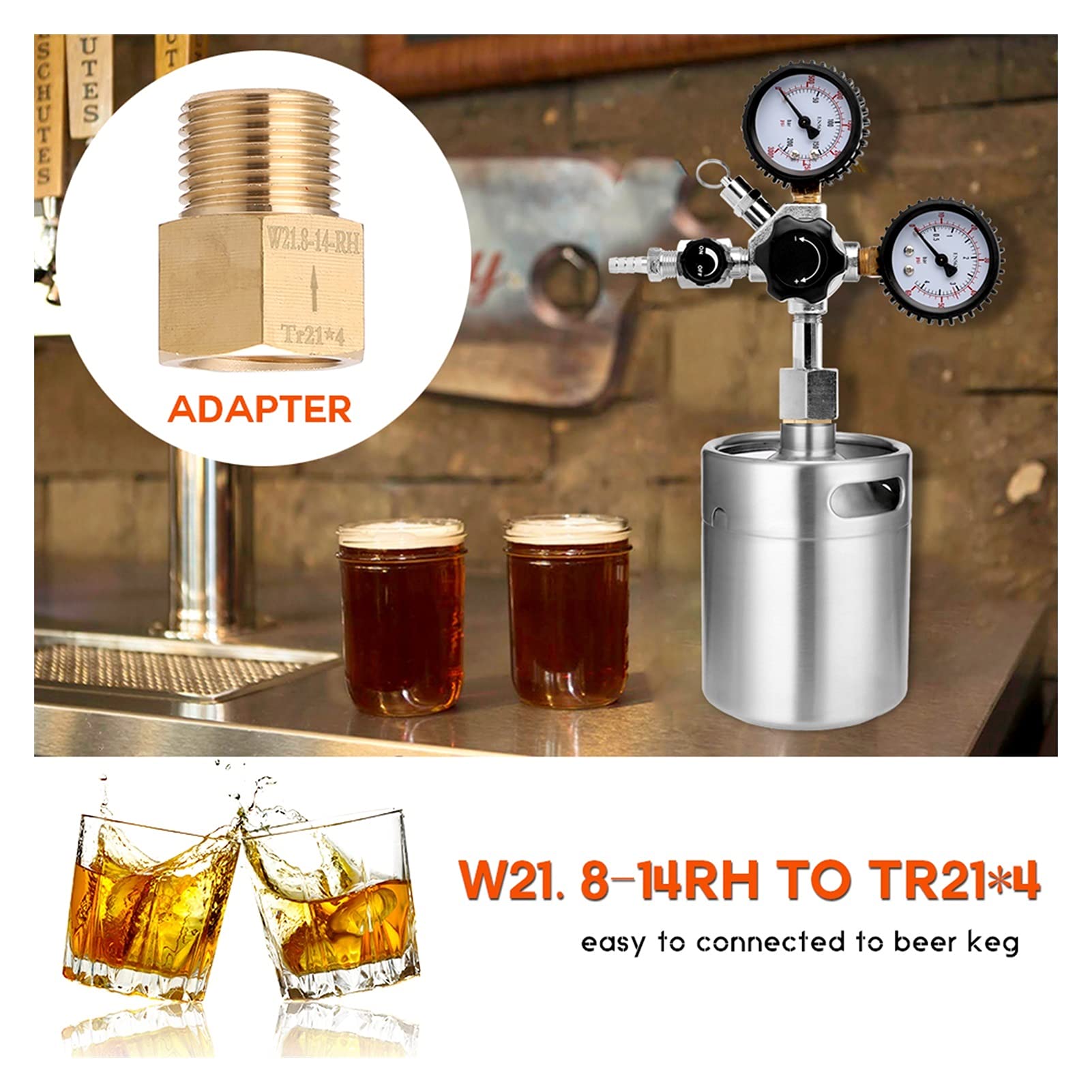 Amazon.co.jp: 炭酸ガス圧力弁 ポータブルダブルゲージビール CO2圧力