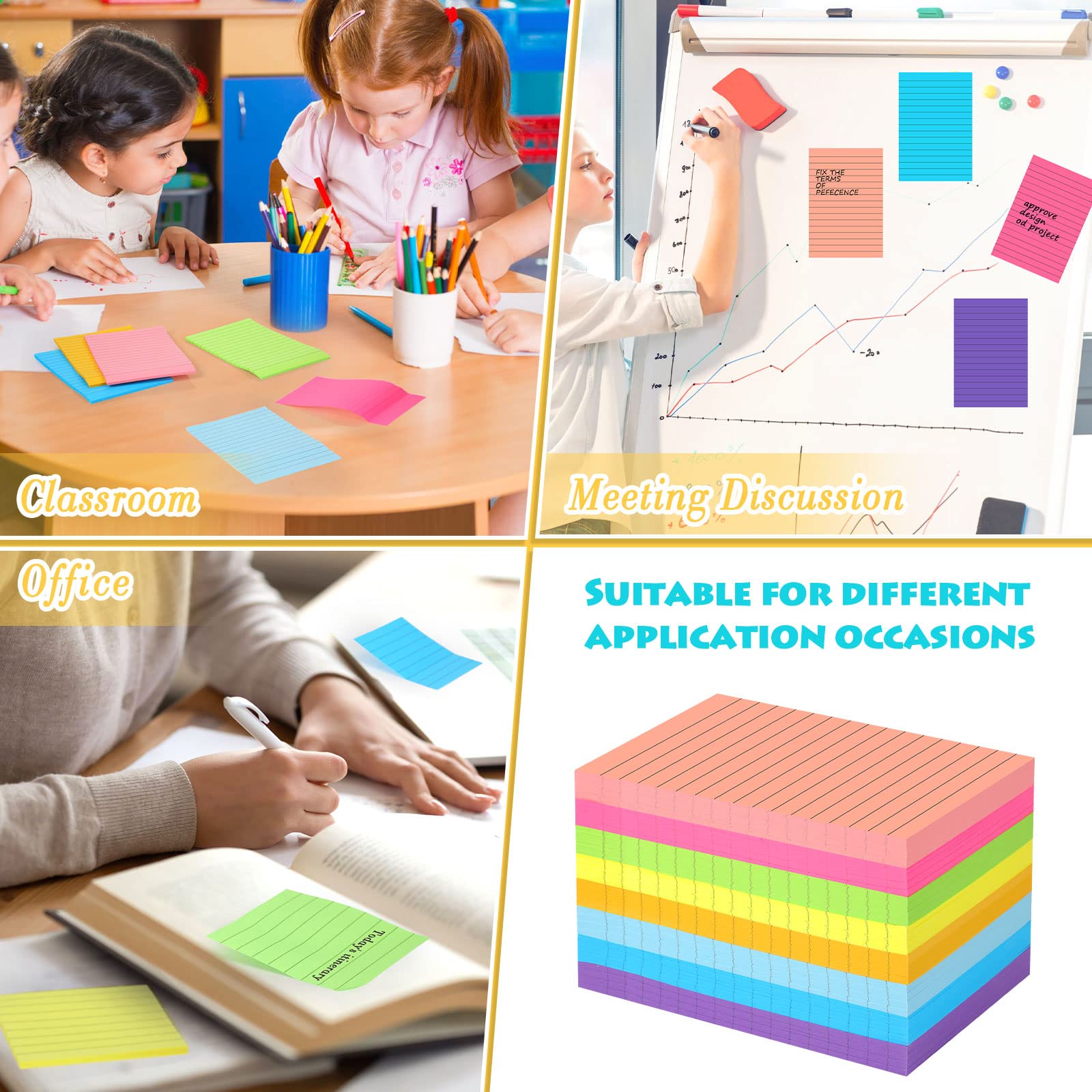 Sticky Note Syrup Snapklik.com : Yexiya 64 Pcs Lined Sticky Notes Self Stick Notes