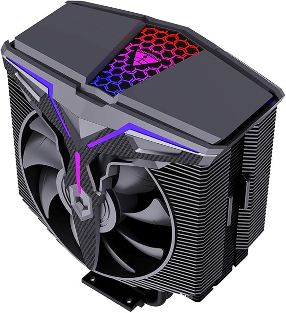 GOLDEN FIELD Wind Walker A-RGB CPU Cooler, 5V M/B SYNC Supported, 2* Pressure Optimized PWM Fans, 4 Heat Pipes CPU Fan for Intel AMD