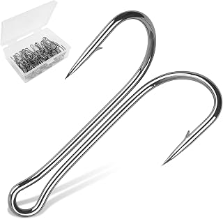 Classic Double Fishing Hooks, 35pcs Frog Fly Tying Hooks 3X Strong Sharp Open Shank High Carbon Steel Barbed Small for Saltwater and Freshwater