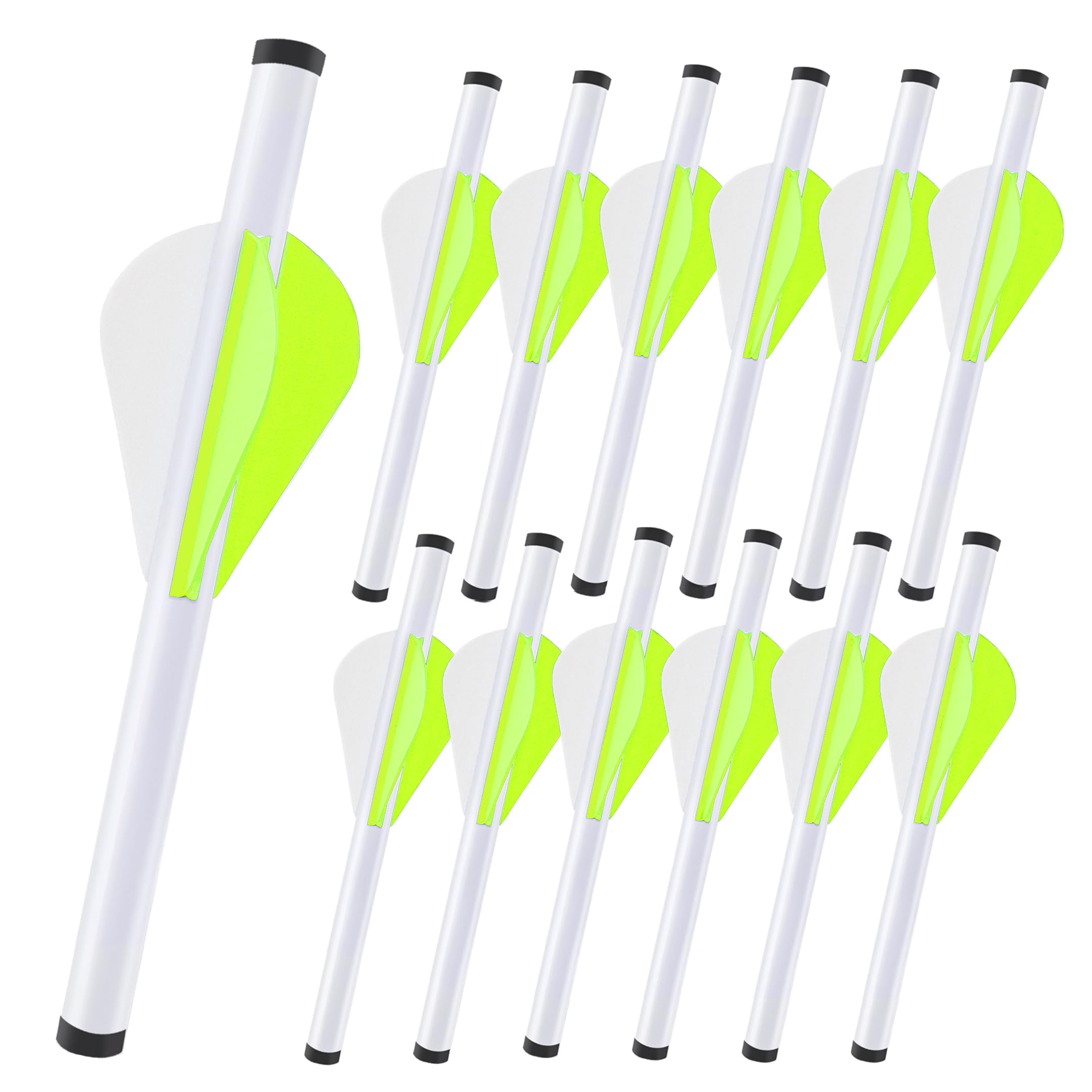 KEAUP 12 Packs Arrow Fletching with 2 Inch Arrow Vanes, Shrink Fletch Stretch Arrow Wraps Universal Fit for Arrows and Bolts, DIY Archery Fletching Tool