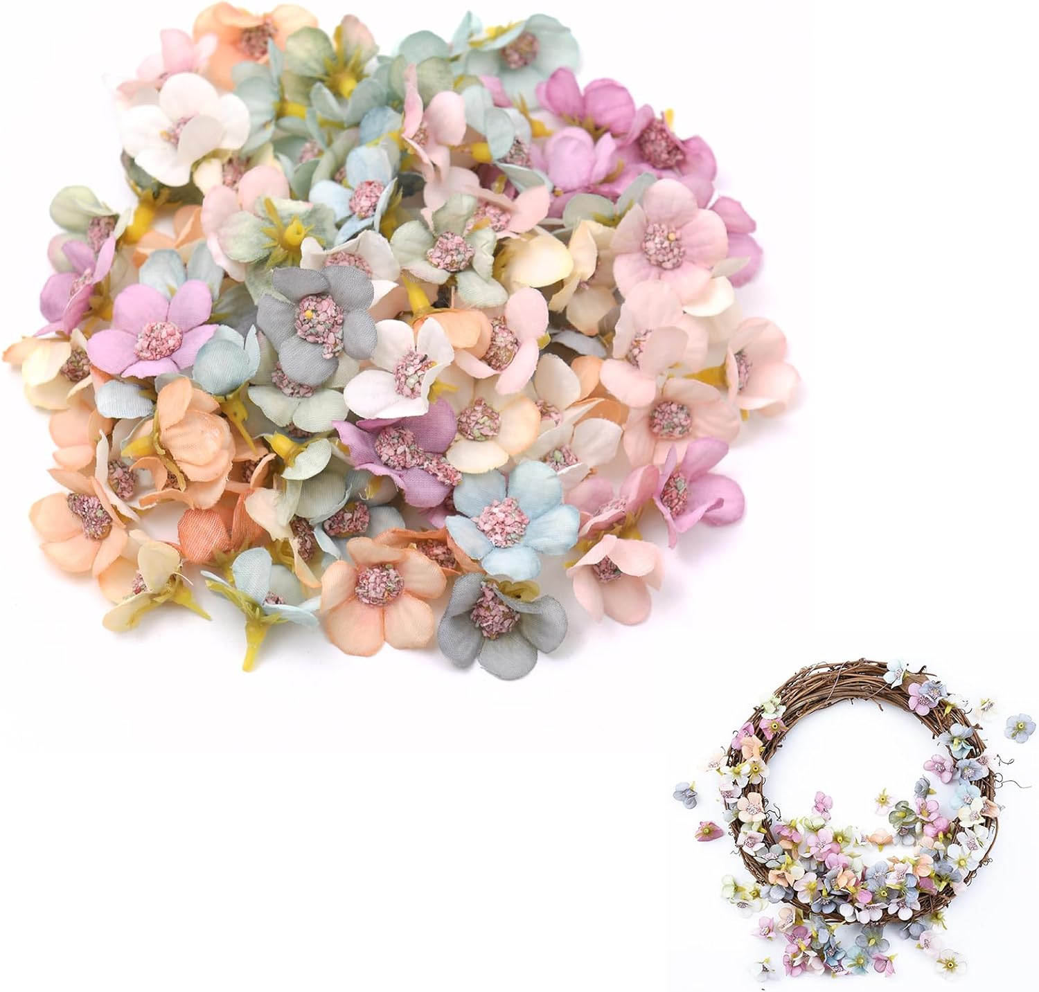 50pcs Artificial Daisy Flower Heads,Multicolor Decorative Artificial