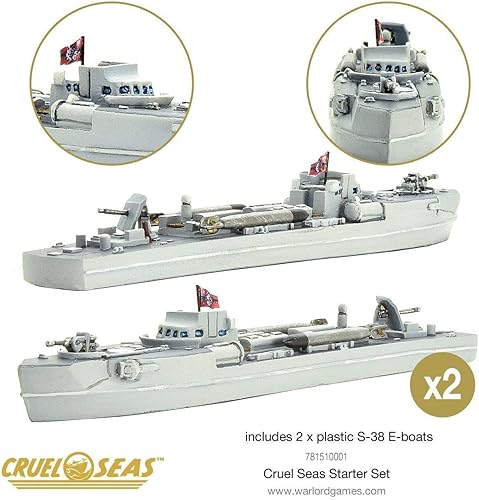 Miniatura 8 de Cruel Seas Strike Fast, Strike Hard! Cruel Seas Starter Set 1:300 WWII Naval Militar Wargaming Plastic Model Kit 781510001