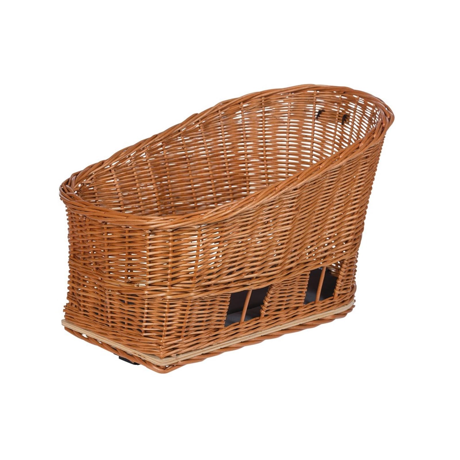 Basil Pasja Mik L Panier de vélo pour Chien 38 l arrière en Osier tressé à la Main avec Plaque d'adaptation MIK verrouillable, Amovible, avec Coussin Lavable, idéal pour Les randonnées à vélo avec