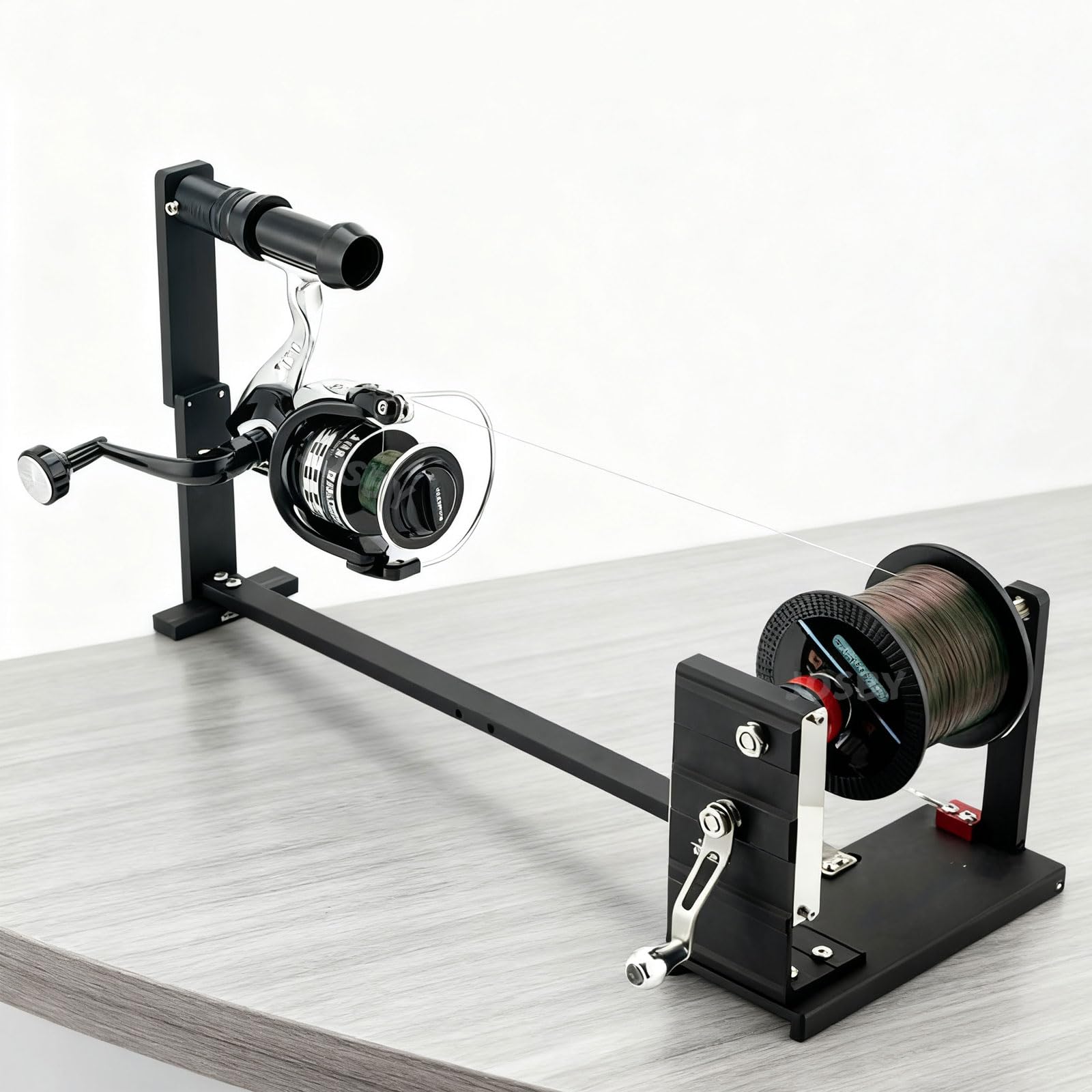 Bobine de ligne de pêche – Station de bobinage pour filage, lancer, moulinet de traîne, tension d'enroulement réglable, enrouleur de câble multifonctionnel, rapport de vitesse 3.0:1, longueur de