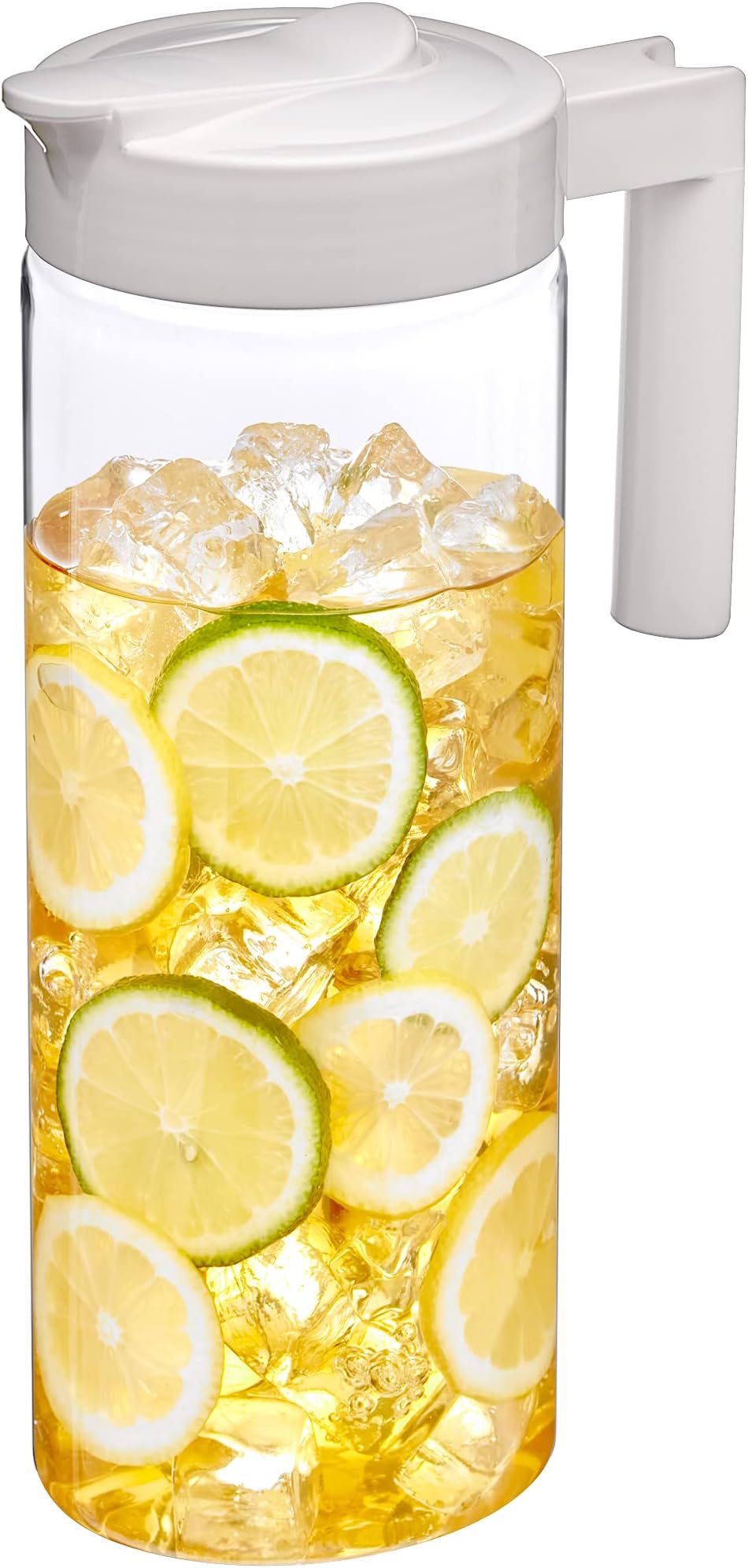 Skinny - Tritan Pitcher (64 oz), Unbreakable Plastic Water Pitcher with Lid, BPA-Free, Heat-Resistant, Dishwasher-Safe, Great for Both Iced and Hot Drinks, Indoors and Outdoors, White