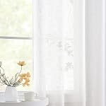 Rideaux gris Semi Sheer pour chambre à coucher Salon 63inch Panneaux de rideaux en lin Faux Filtration de lumière Draps de fenêtre pour la ferme Décor Rod Pocket 52" W 2 Panneaux
