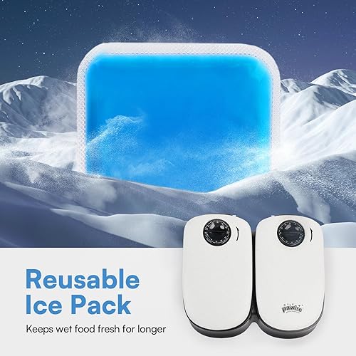 Miniatura 5 de PAWISE Comedero automático para gatos, 2 comidas, temporizador de 48 horas, dispensador de comida para perros y gatos, 1.5 tazas, programa de