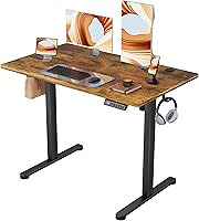 Vista 18 de Furmax Escritorio eléctrico de pie, 59 x 24 pulgadas, escritorio ajustable de altura con ruedas, escritorio de computadora de oficina en casa