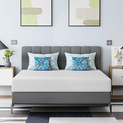 FDW Colchón de espuma viscoelástica de gel refrescante de carbón de bambú de 5 pulgadas, colchón de cama transpirable, alivio de presión,