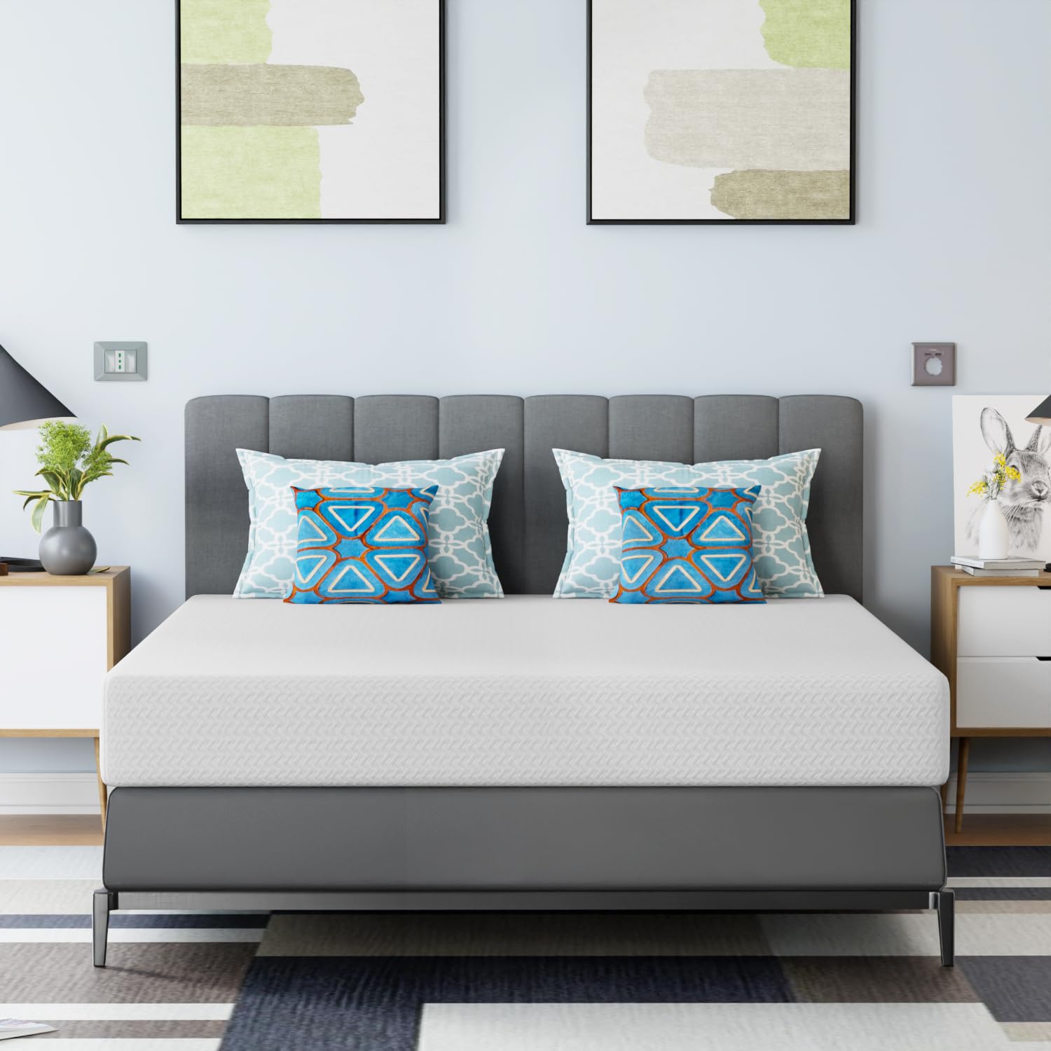 FDW 5 Inch Bamboo Charcoal King Cooling Gel Memory Foam Mattress/Breathable Bed Mattress/Medium-Firm/Pressure Relief/CertiPUR-US Certified/Mattress in