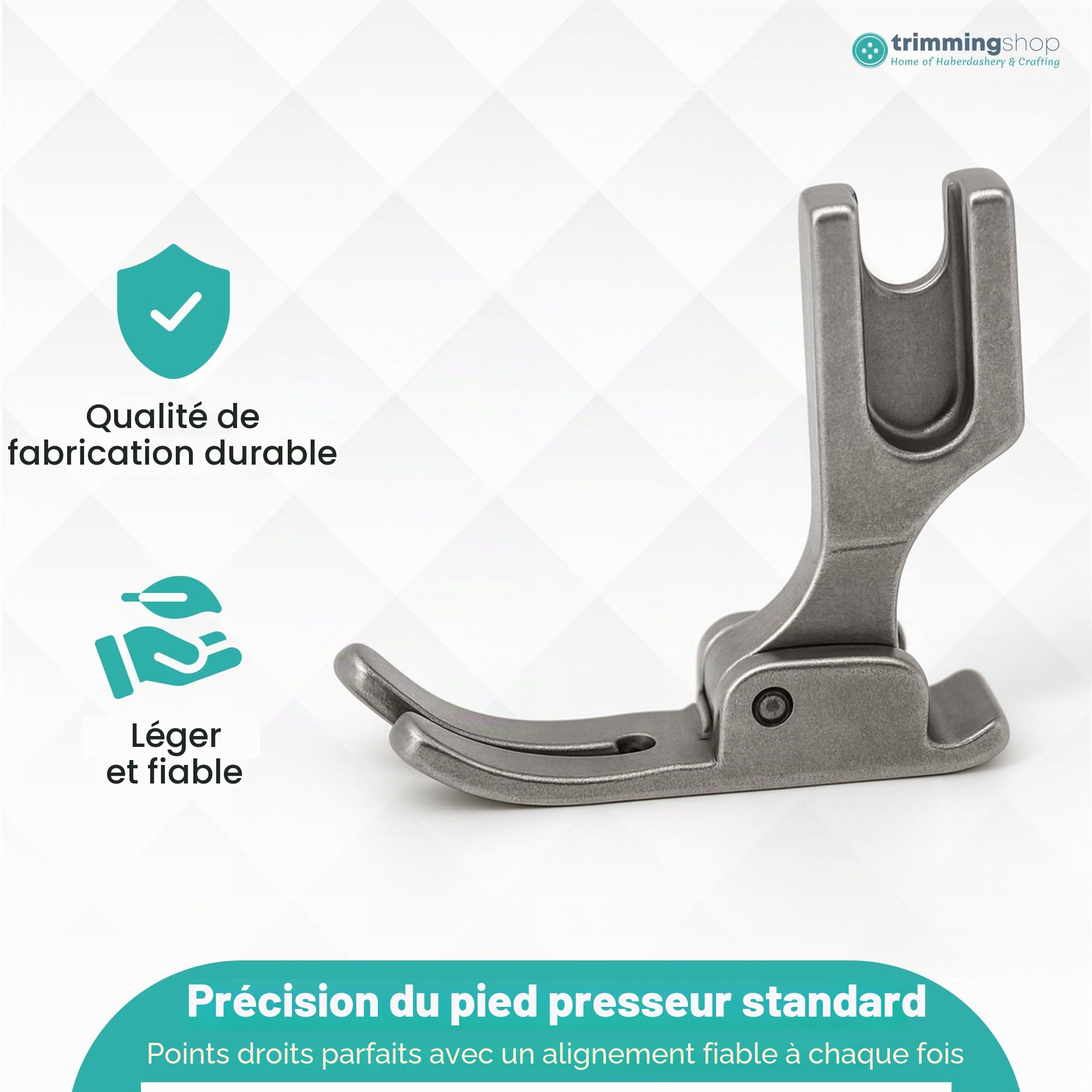 Trimming Shop Susur Pied presseur standard pour machines à coudre industrielles | Coutures droites en acier pour un contrôle précis du tissu, de la couture et de la couture