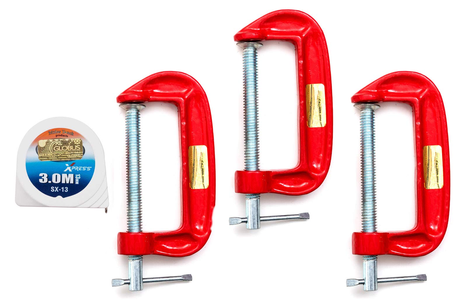 GLOBUS 410 Mini C OR G Clamp 3 INCH Set AND Measuring Tape 3 Mtr/12Feet/72 Inches (Pack Of 4) (B08VDL1ZQG) Amazon Price History, Amazon Price Tracker