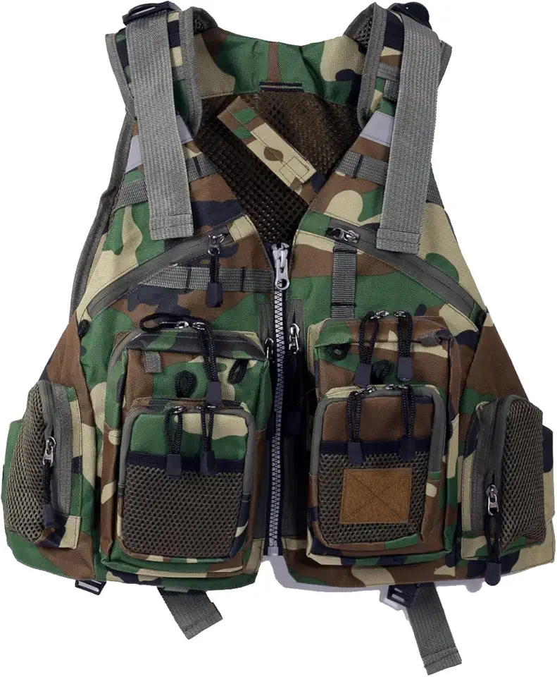 Coletes salva-vidas multifuncionais de caiaque para adultos – pesca, roupas removíveis portáteis com vários bolsos com material flutuante, respirável, pesca em rocha que salva vidas