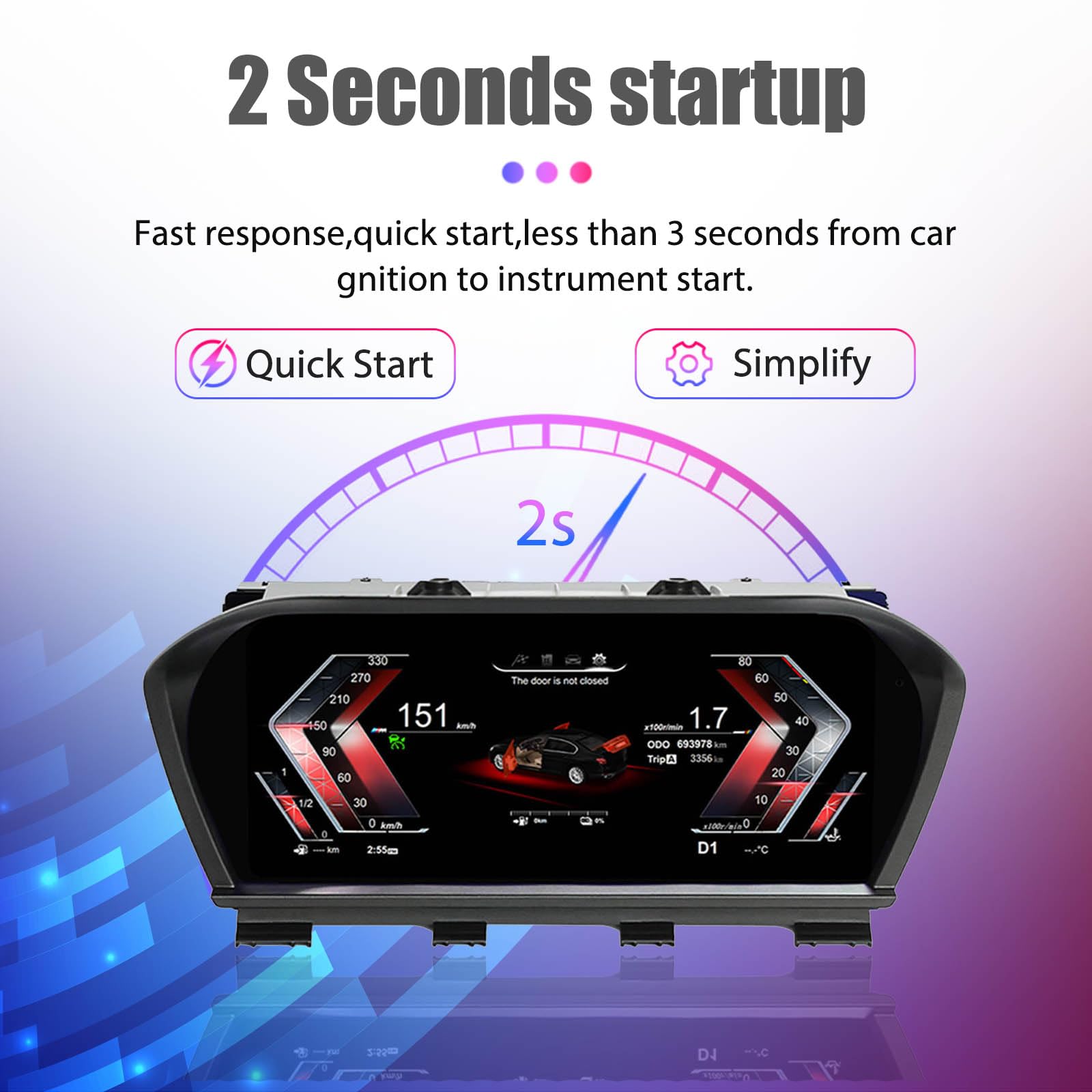 Digital Dash, Aftermarket Digital Instrument Cluster, Car Digital Dashboard for BMW 1 2 Series F20 F52 F22 X1 F48 F49 X2 F39 F45 Panel Speedometro Virtual Cockpit Instrument Cluster