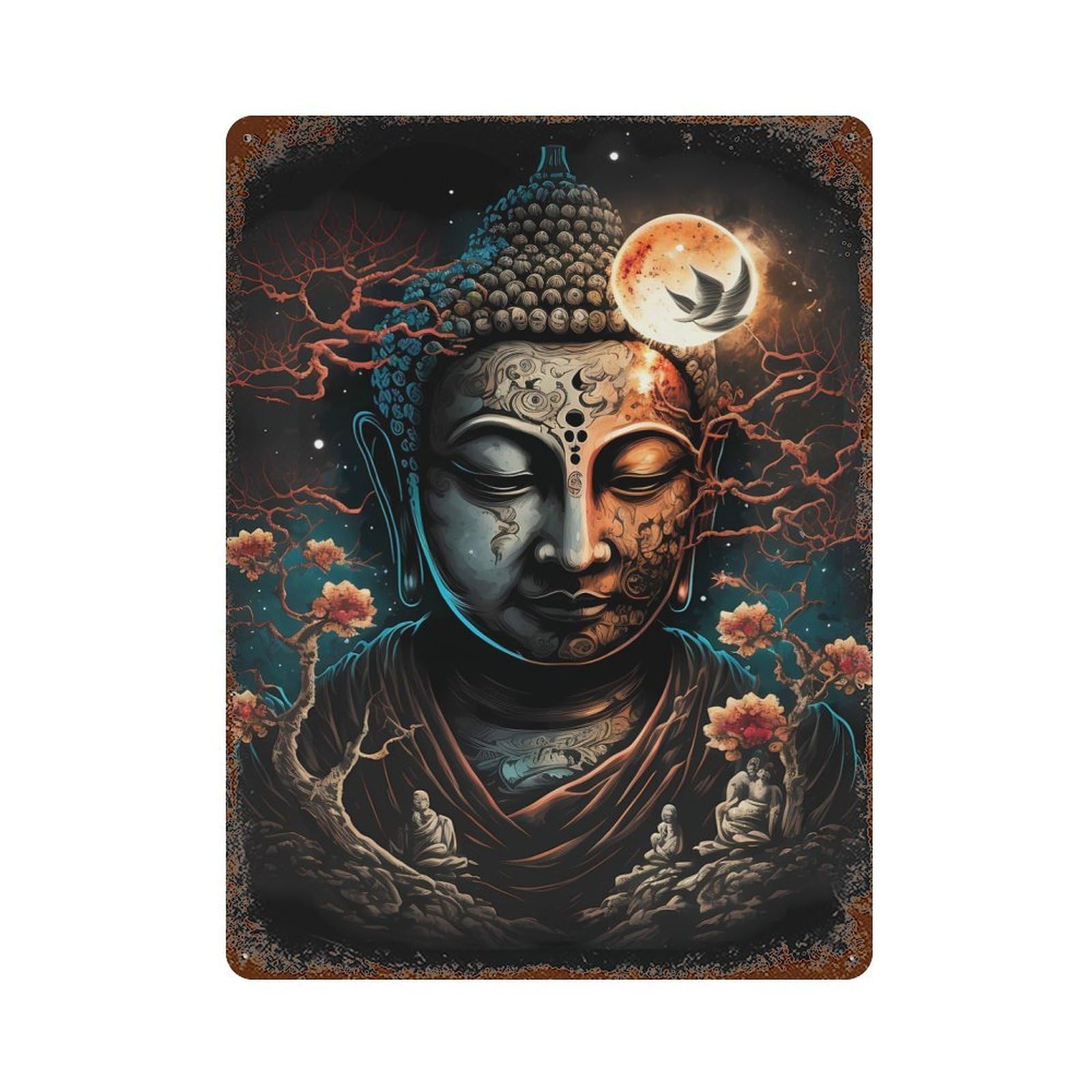 Enlightened Presence Zen Vintage Metal Tin Sign 15.7"x11.8", for Garage, Bar And Workshop Decor, Old School Wall Decor