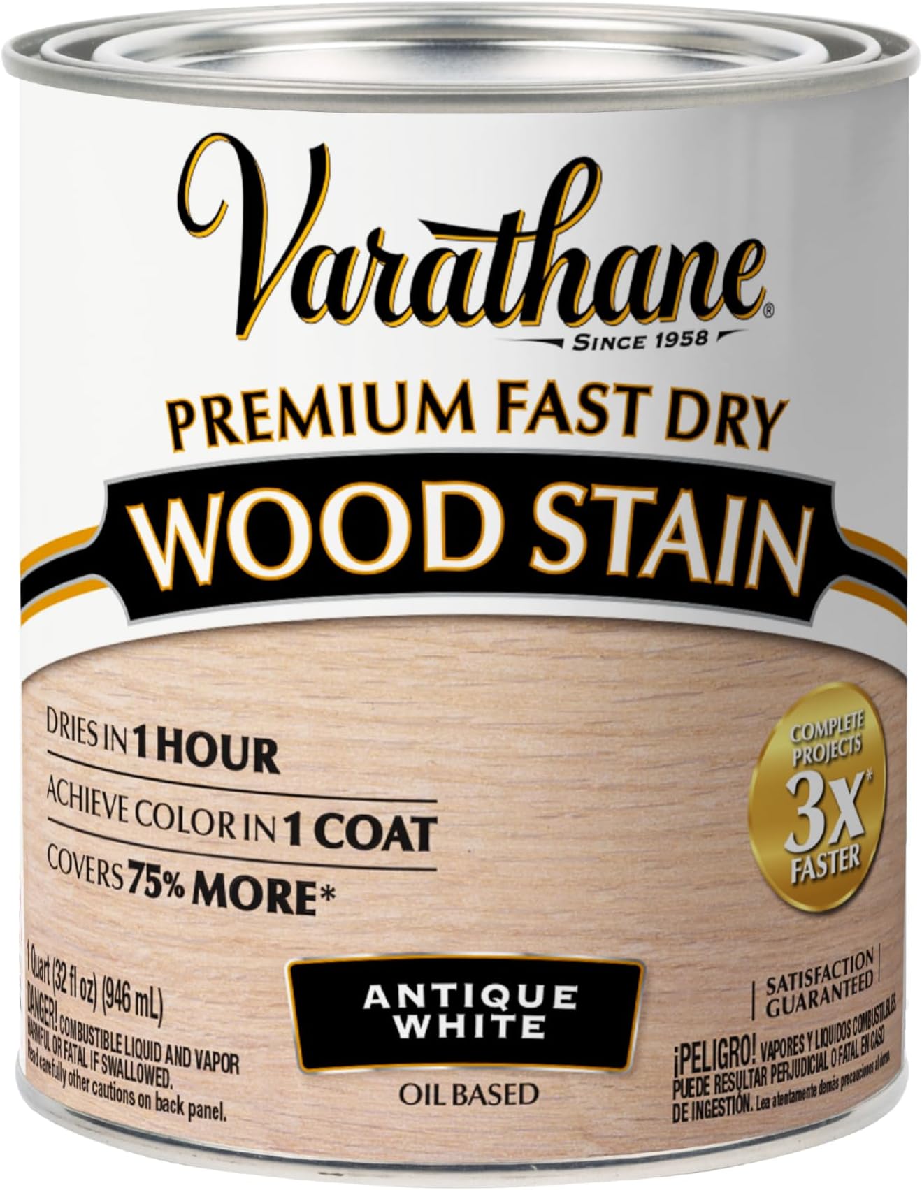 Varathane Rust-Oleum Premium Fast Dry Wood Stain Antique White, 297424