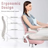 Vista 5 de naspaluro Silla de oficina ergonómica, silla para computadora con altura ajustable, brazos abatibles y soporte lumbar, silla de escritorio de malla