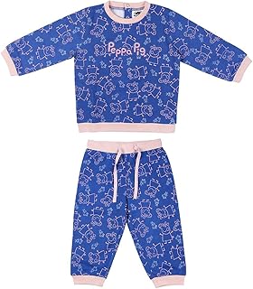Chandal Bebe Niña Invierno de Peppa Pig-Licencia Oficial Nickelodeon, Multicolor, Regular-Camiseta Que coince con su Talla Actual para Niñas
