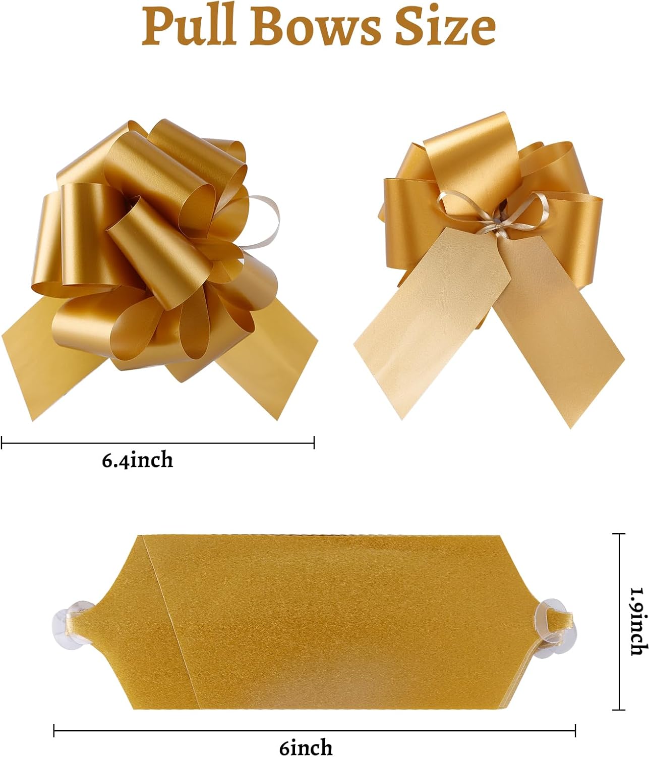 16 Pcs Bows for Gift Wrapping, 6 Inches Large Pull Bows with Ribbon Multiple Color Gift Bows for Wrapping Boxes, Wedding, Christmas, Birthday, Anniversary, Flower Decoration - Image 2