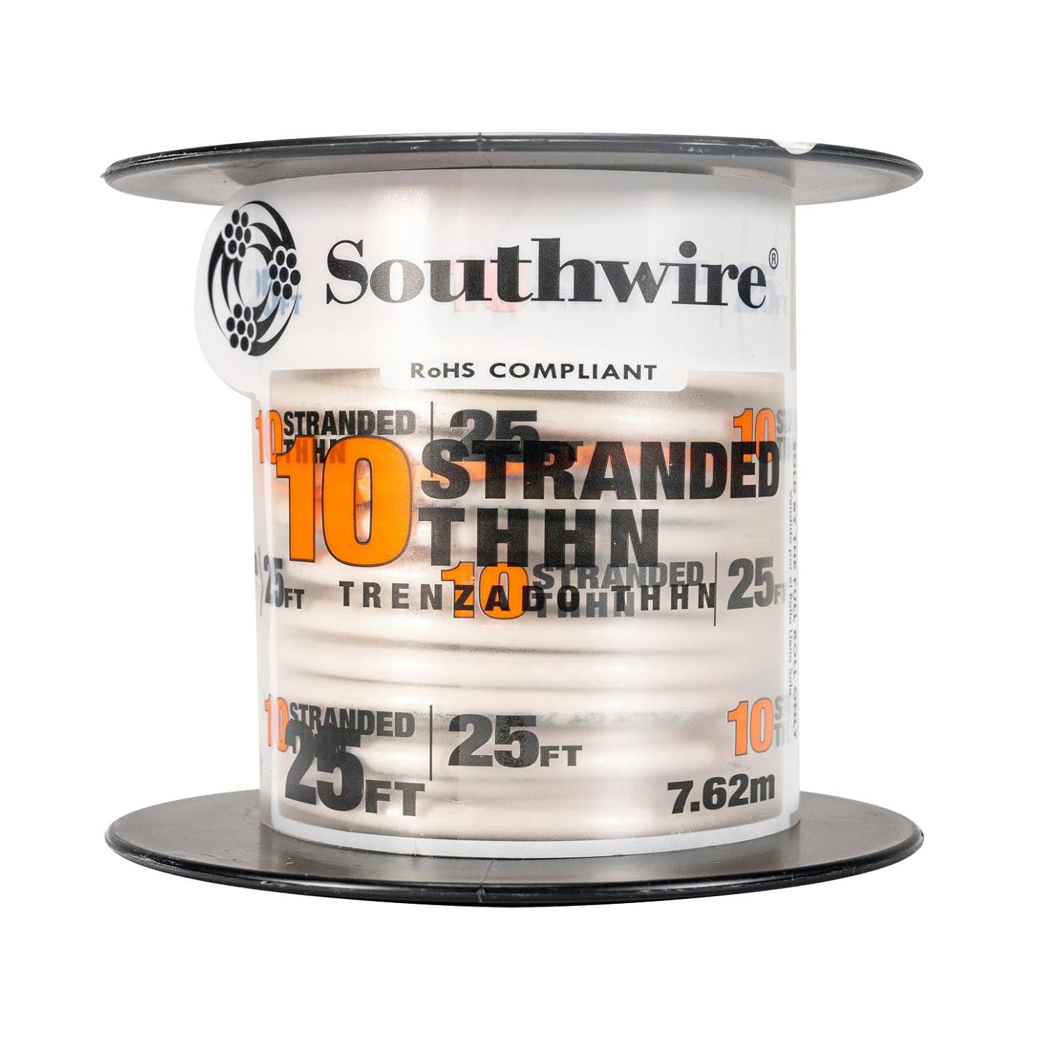 Southwire 22973236 Simpull THHN or THWN2, 10 Gauge THHN Stranded Wire, 50' per Roll, Black