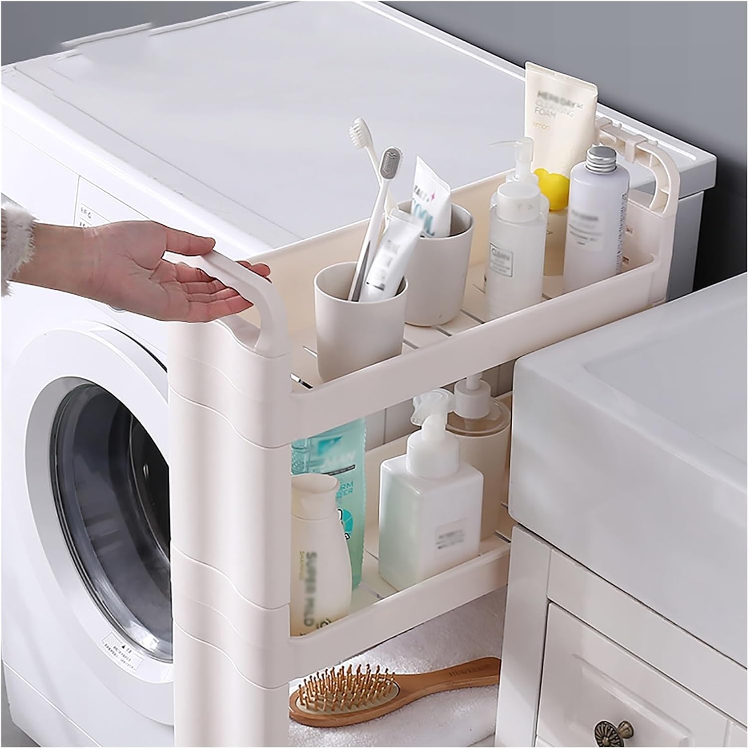 Amazon.com: Movable Bathroom Storage Cabinet Shelf, Corner Shelves ...
