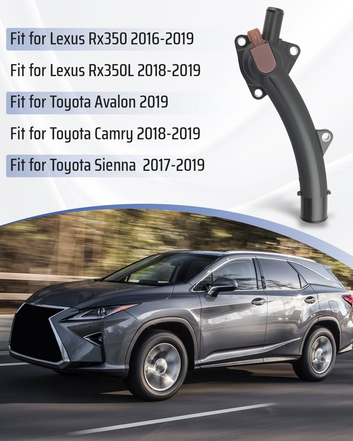 Engine Coolant Thermostat and Housing Assembly Fit for Lexus Rx350 2016-2019/ Rx350L 2018-2019, Fit for Toyota Avalon 2019/ Camry 2018-2019/ Sienna 2017-2019, Replace 16031-31031 THT-024