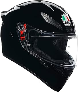 Helmet K1 S E2206, Full-face Motorbike Helmet, ECE, for Men, Racing Style with Spoiler, Air Intakes and Scratch Resistant Visor, 190° Field of View, with Intercom Ready, Black