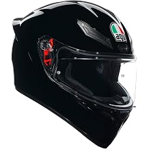 AGV - K1 S E2206 Motorcycle Helmet Men's ECE Full Visor Motorcycle Helmet Racing Style with Aerodynamic Spoiler Scratch-Resistant Visor 190  Field of View with Intercom Ready New Model - Black X-Large