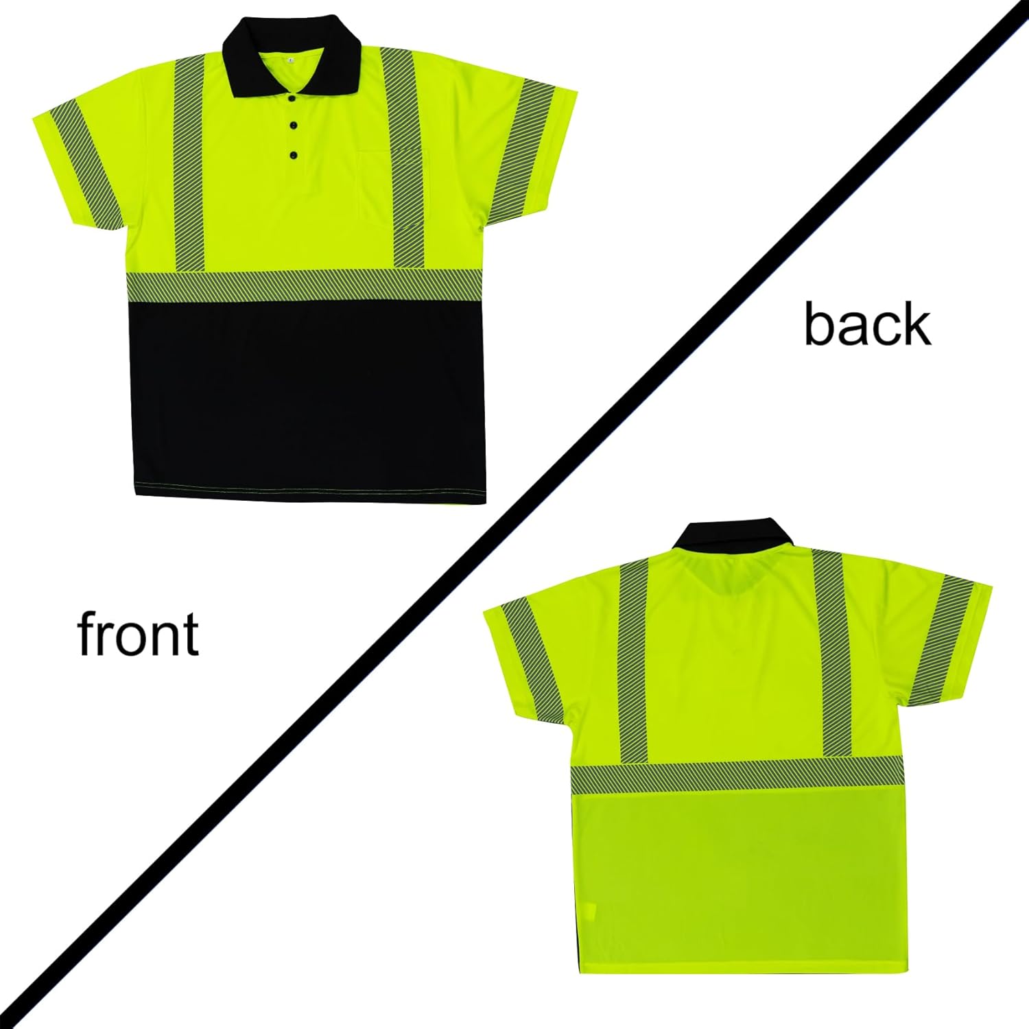 VENDACE 3 Pcs Hi Vis Safety Reflective Polo Shirts for Men ANSI Class 3 High Visibility Construction Work T Shirts - Image 7
