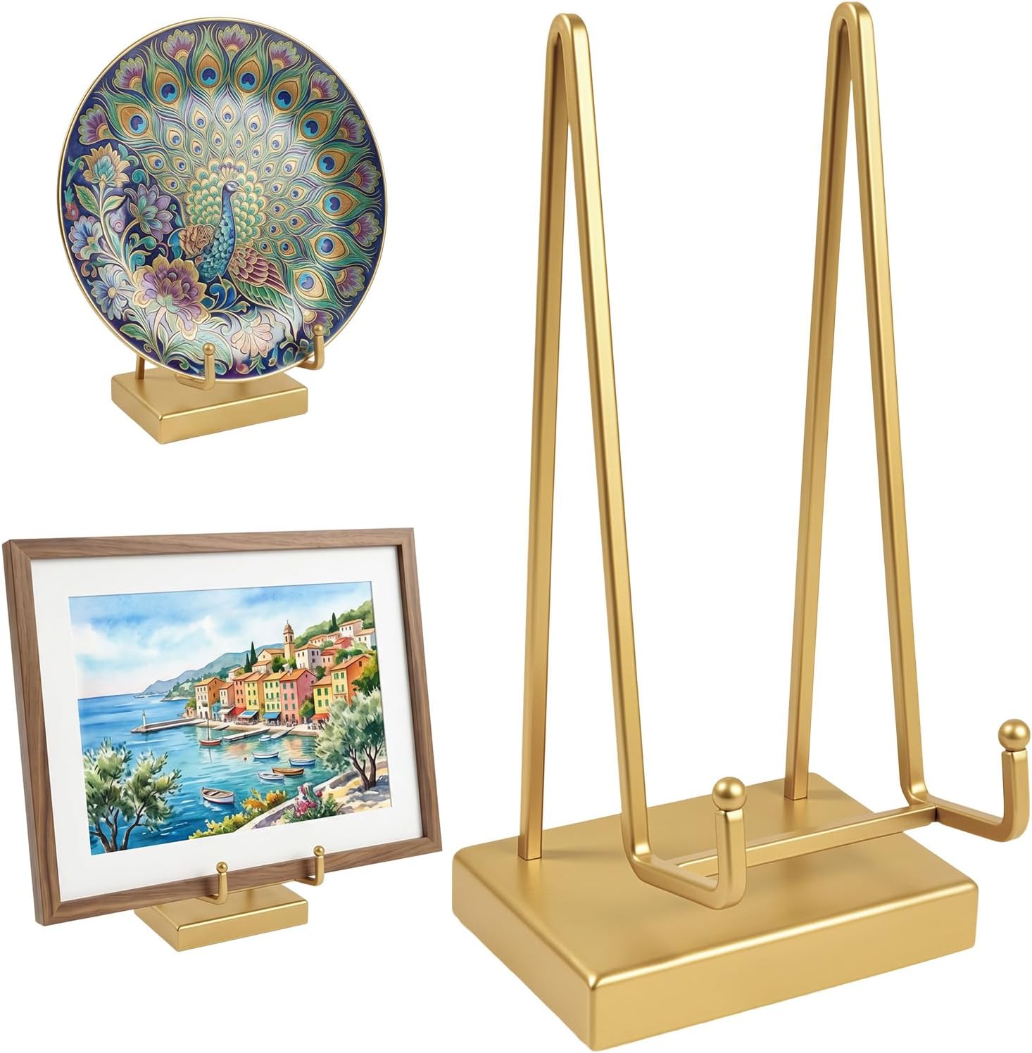 8'' Plate Stands for Display, No Assembly Required Picture Frame Stand