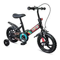 Bicicleta Infantil Aro 12 com Pedal e Rodinhas de Apoio para Menino e Menina, Modelo Educativo, Confortável e Seguro para Primeiros Passeios