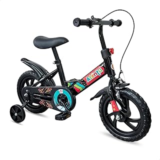 Bicicleta Infantil Aro 12 com Pedal e Rodinhas de Apoio para Menino e Menina, Modelo Educativo, Confortável e Seguro para Primeiros Passeios
