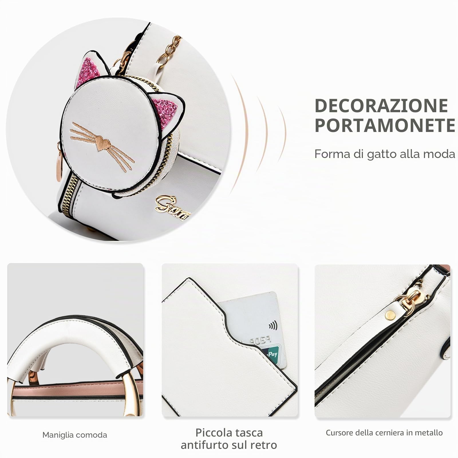 NICOLE & DORIS Borse Donna Tracolla Piccola Borsa Crossbody Borse a Spalla di Pelle PU Versatile Borse Messenger Pochette Donna Con Portafoglio Verde