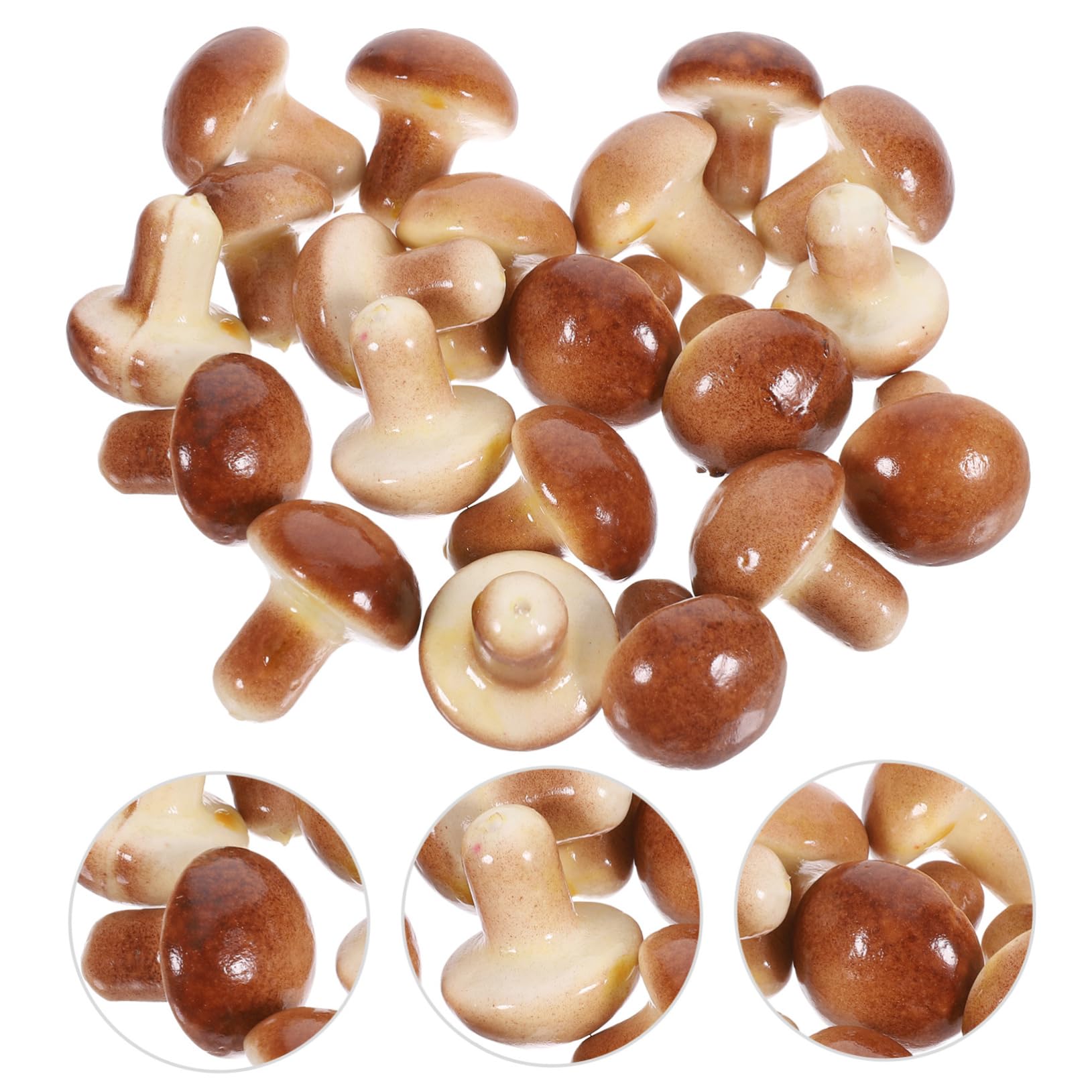 Lot De 20 Mini Champignons Décoratifs En Mousse - Accessoires Réalistes Pour Photos, Vitrines, Décoration Et Enseignement