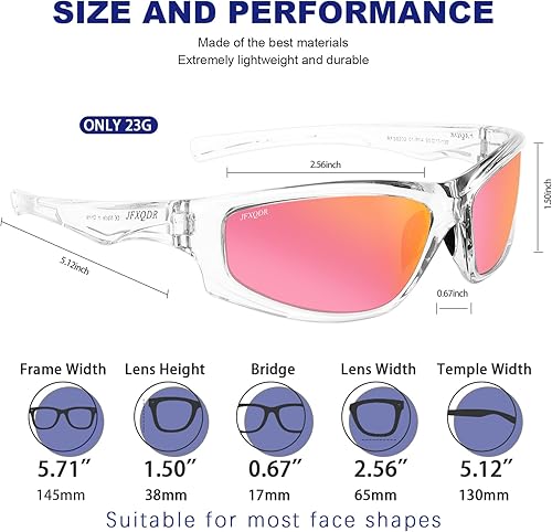 Vista 36 de Polarized Sunglasses for Men and Women, Sports Wrap Around Running Fishing Sun Glasses UV400 Protection RFS8202