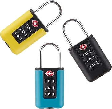 TSA007 Padlock Luggage Travel Lock and 3 Digits Self-Setting A Variety of Different Combinations Luggage Bag Travel Security Code Lock Three Colors