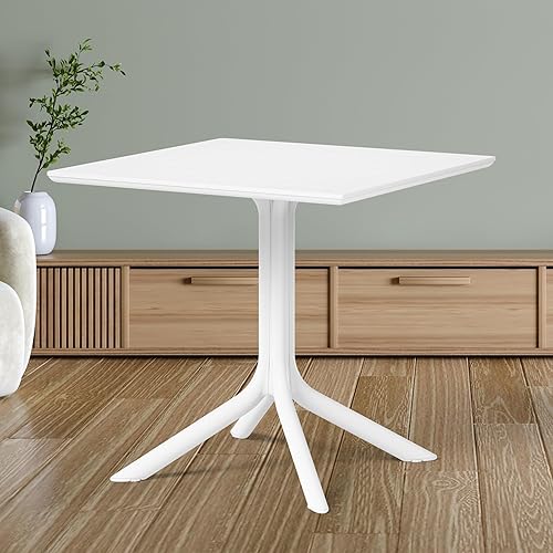 Patio Dining Table for 4, Square PP Patio Table, 4-Person
