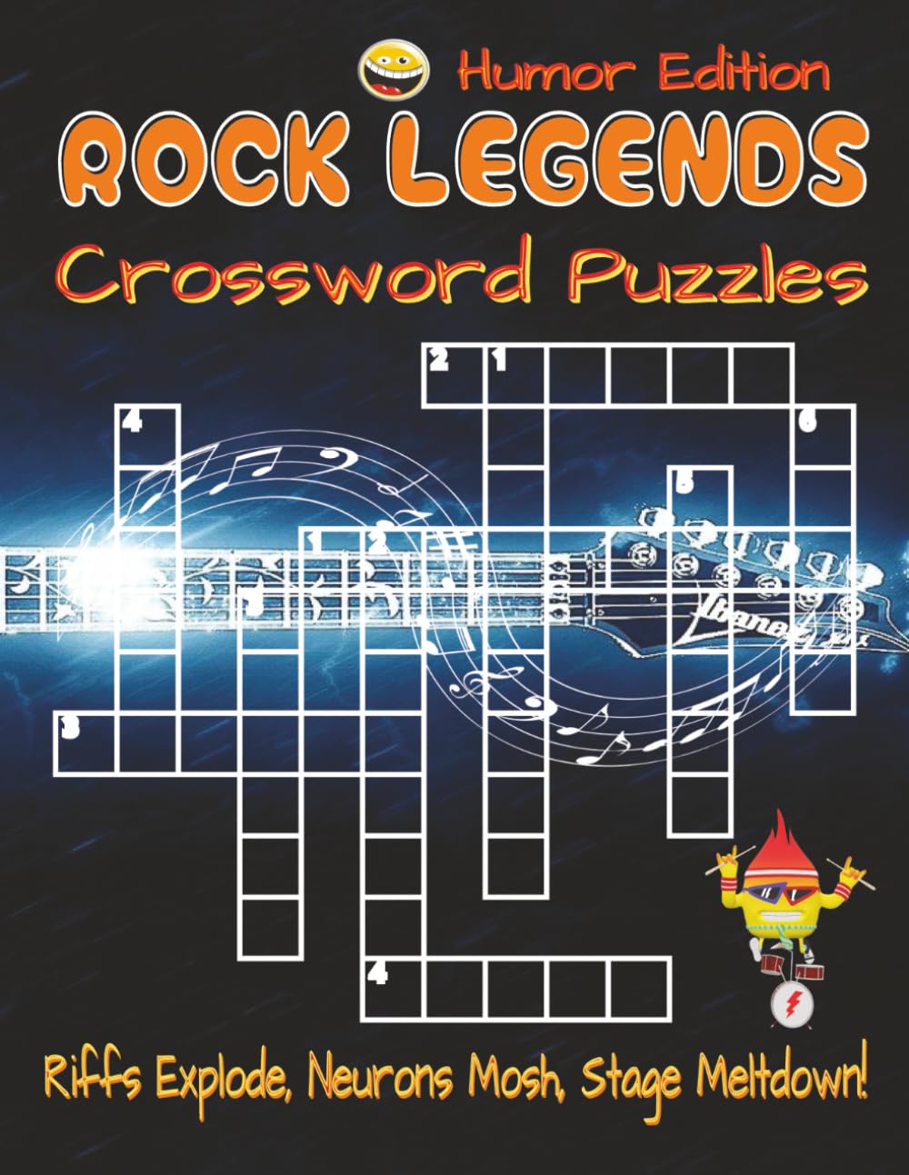 Rock Legends Crossword Puzzle Book – Large Print & Humor Edition: Crossword Puzzles with Clear, Easy-to-Read Clues about Classic Rock, Guitar Heroes, ... 120 pages | 60 Challenging & Fun Puzzles